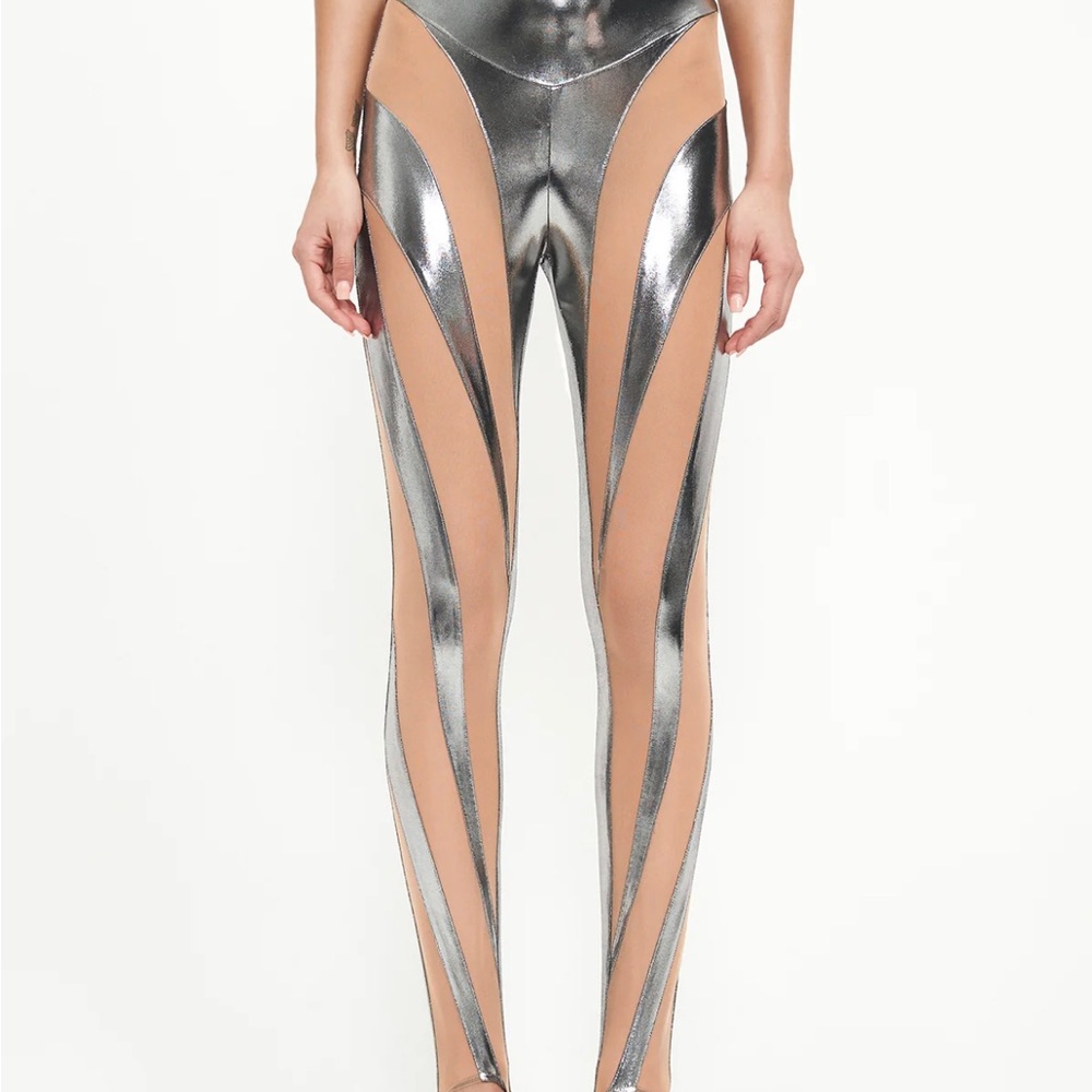 Silver mesh pants